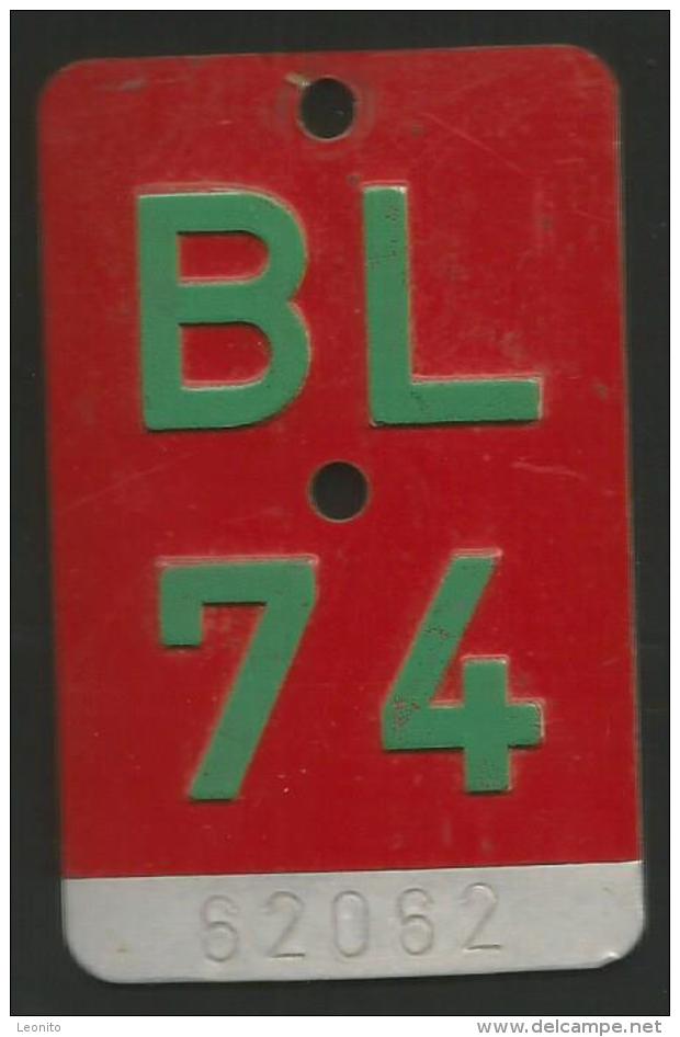 Velonummer Basel-Land BL 74 - Kennzeichen & Nummernschilder