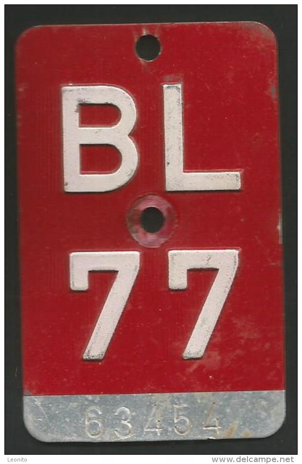 Velonummer Basel-Land BL 77 - Nummerplaten