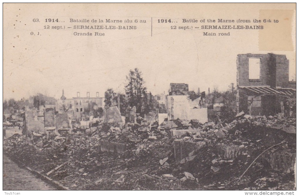 SERMAIZE LES BAINS - MARNE  -  (51)  - CPA 1915. - Sermaize-les-Bains