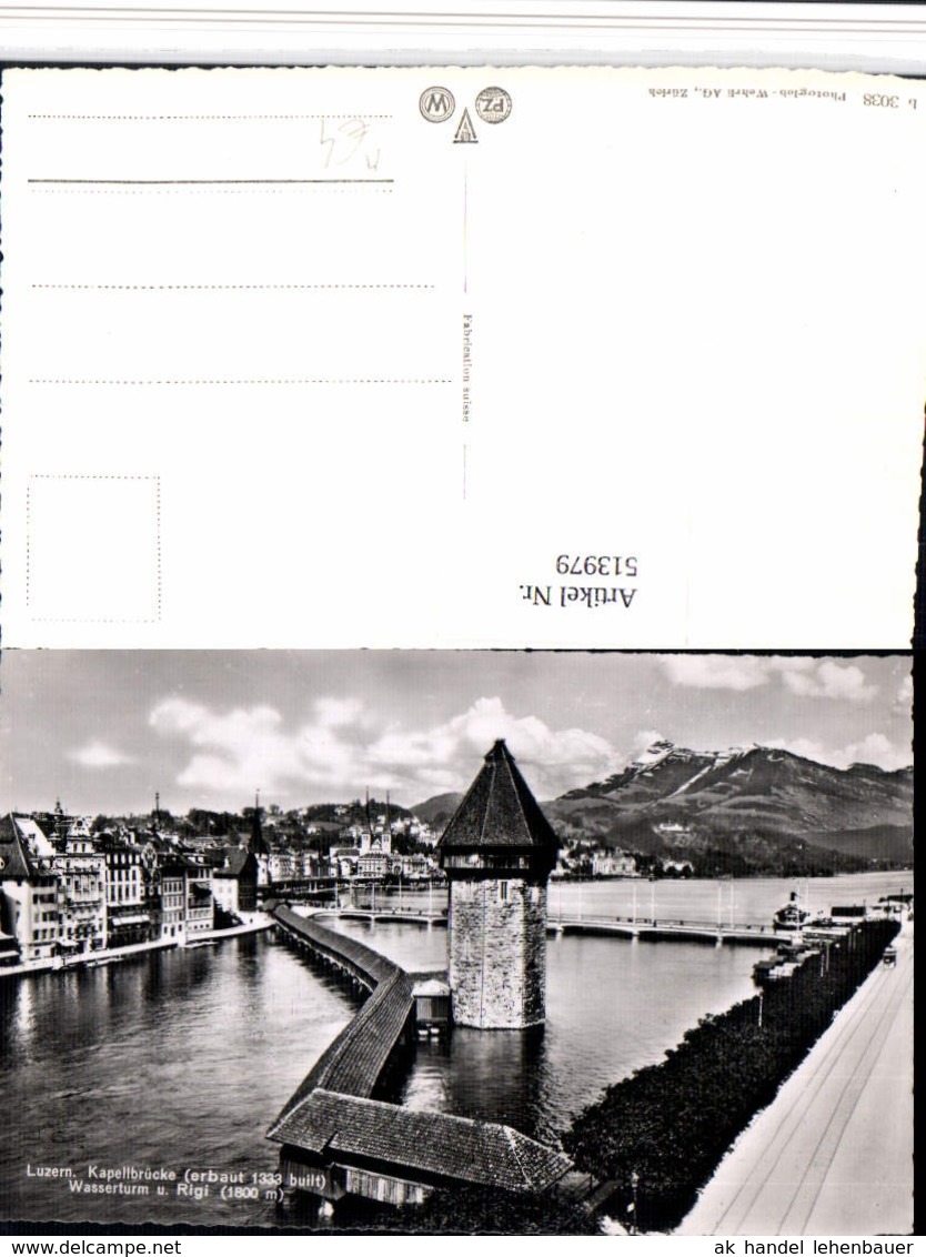 513979,Luzern Kapellbr&uuml;cke Br&uuml;cke Wasserturm M. Rigi - Wassertürme & Windräder (Repeller)