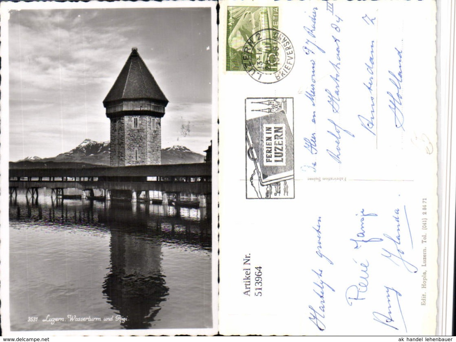 513964,Luzern Wasserturm Turm U. Rigi Br&uuml;cke Bergkulisse - Invasi D'acqua & Impianti Eolici