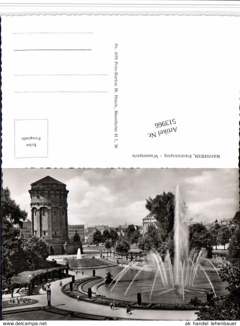 513966,Mannheim Friedrichsplatz Wasserspiele Wasserturm - Invasi D'acqua & Impianti Eolici