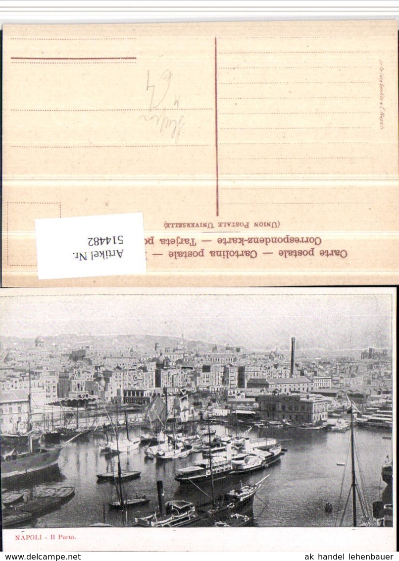 514482,Napoli Neapel Il Porto Hafen Hochseeschiffe Dampfer - Handel