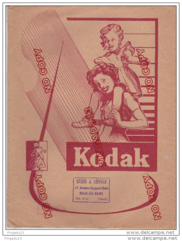 Au Plus Rapide Rare Pochette Kodak Grand Format 19.5 Par 25.5 Cm Studio J Losfeld Malo Les Bains Nord - Matériel & Accessoires