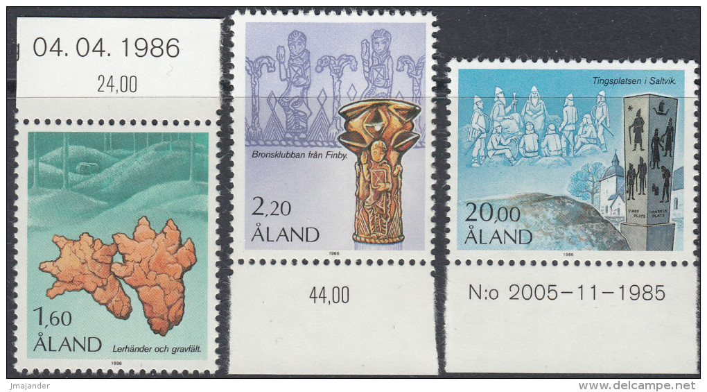 Aland Islands 1986 Historical Motifs. Mi 16-18 MNH - Aland