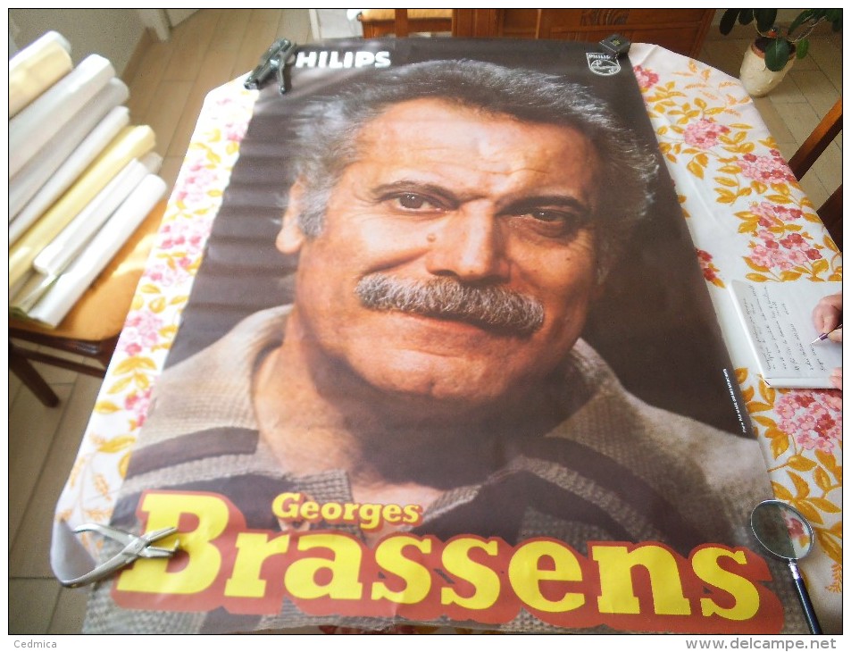 GEORGES BRASSENS PHILIPP AFFICHE 117cm/77cm - Manifesti & Poster