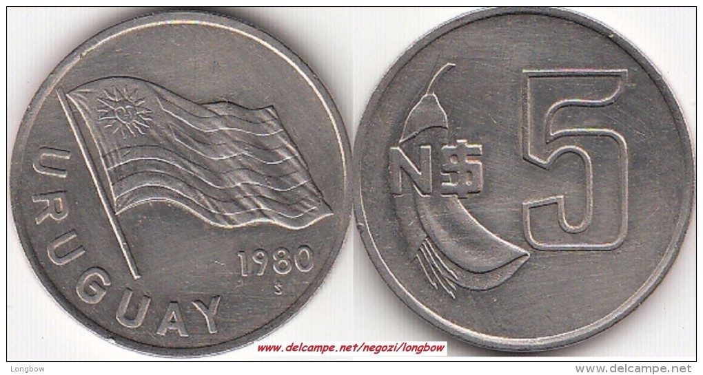 Uruguay 5 Nuevos Pesos 1980  KM#75 - Used - Uruguay
