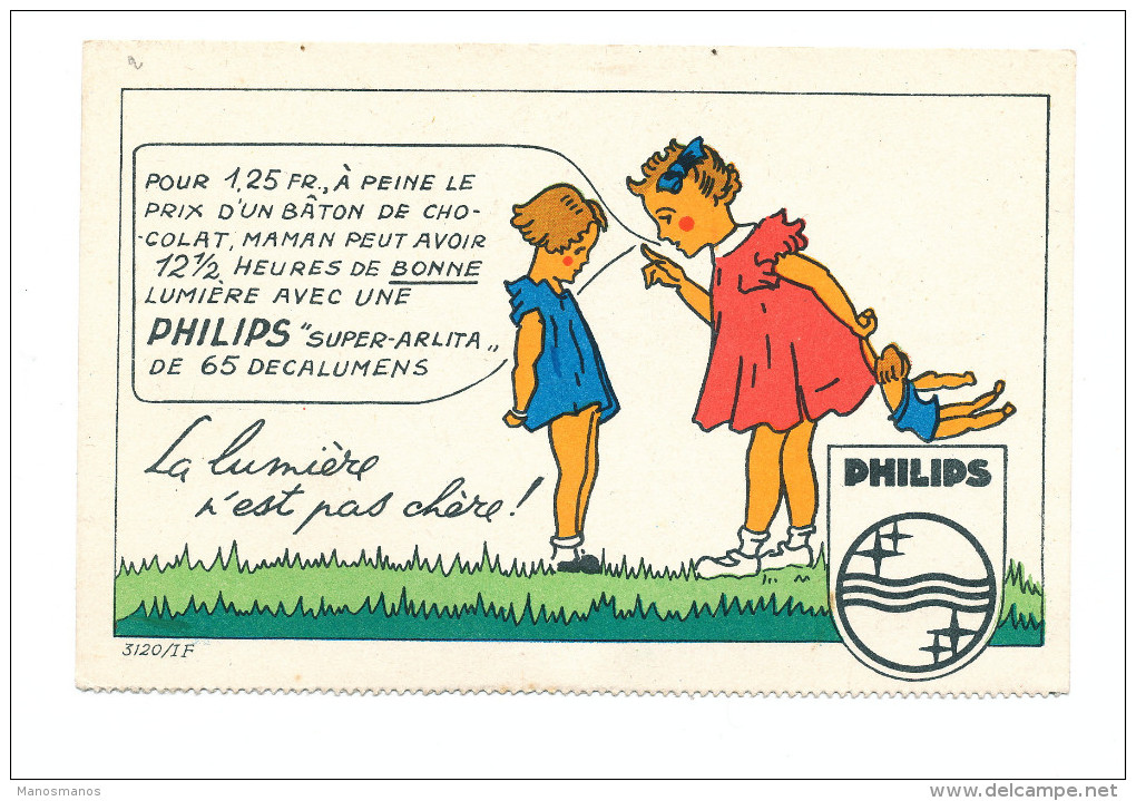 919/23 -  LAMPES / ECLAIRAGE - Belgique Carte Publicitaire Neuve Lampe Philips Super Arlita - Non Classés
