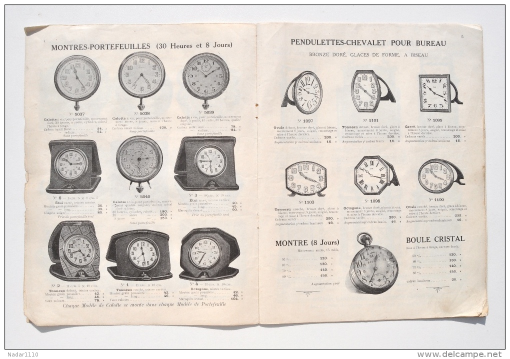 RARE Et Ancien CATALOGUE Année 1924 Des Etablissements FISSEAU & COCHOT : Montres Pour Automobiles, Pendules, Remontoirs - Andere & Zonder Classificatie