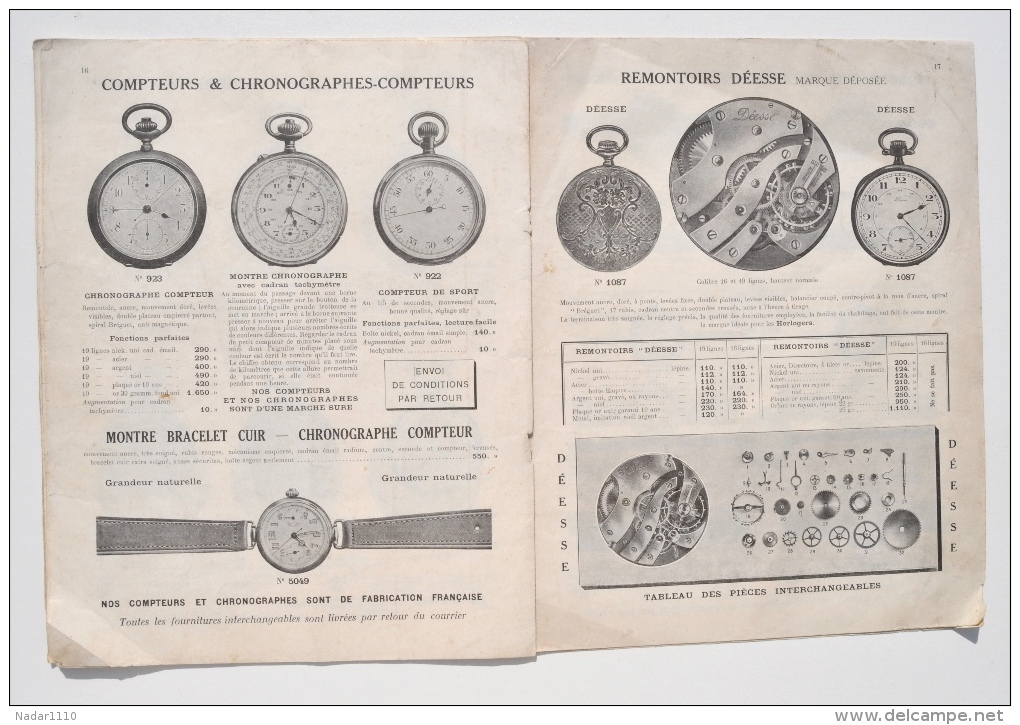 RARE et ancien CATALOGUE année 1924 des Etablissements FISSEAU & COCHOT : montres pour automobiles, pendules, remontoirs