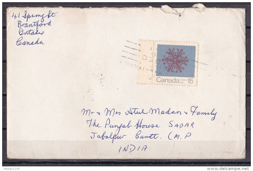 CANADA,  Cover From Canada To India, 2 Stamps - Storia Postale