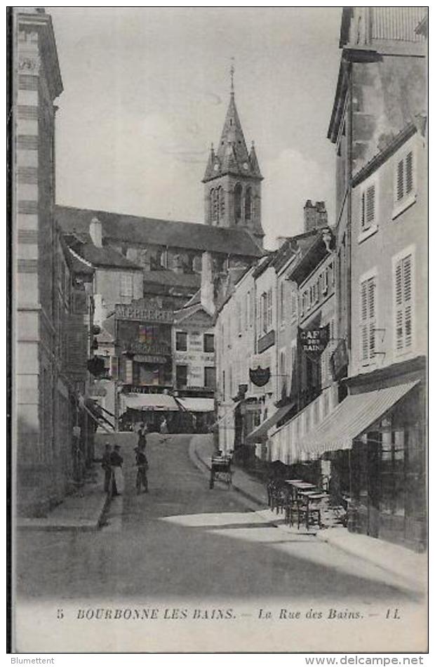 CPA Haute Marne Bourbonne Les Bains Circulé Commerces - Bourbonne Les Bains