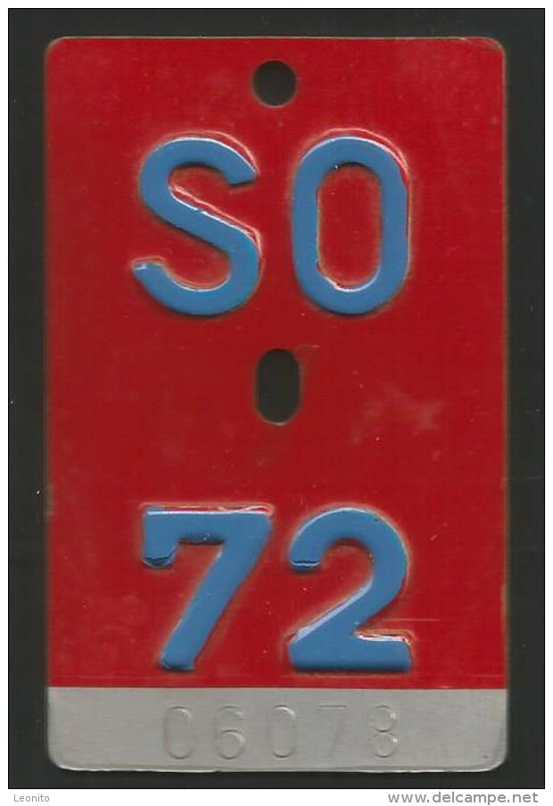 Velonummer Solothurn SO 72 - Number Plates
