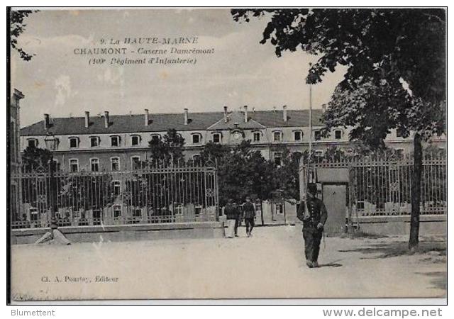 CPA Haute Marne Circulé CHAUMONT Caserne Infanterie - Bourbonne Les Bains