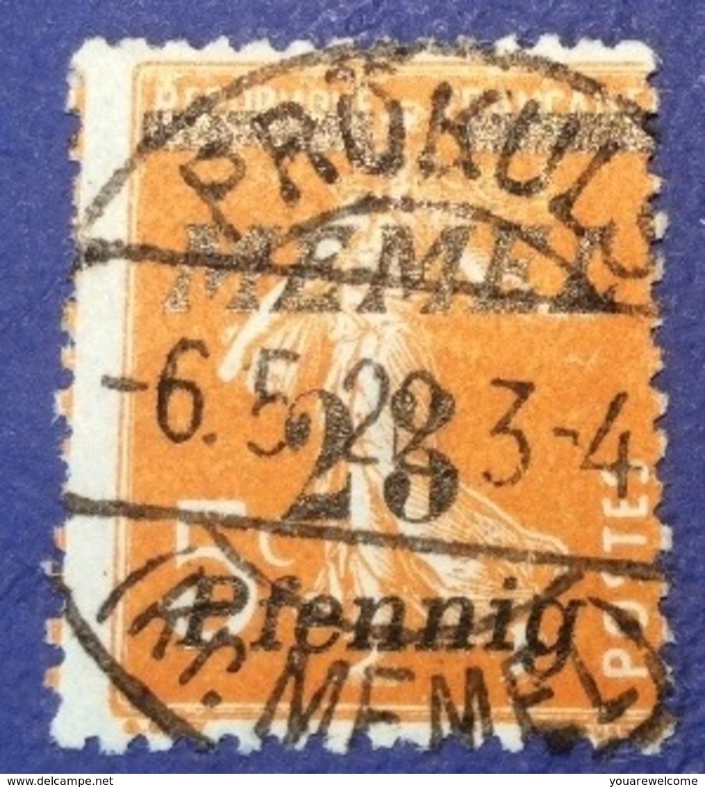 Stempel PRÖKULS KR MEMEL 1922 Geprüft Dr. Petersen BPP Michel 58 Semeuse (Memelgebiet Lithuania - Oblitérés