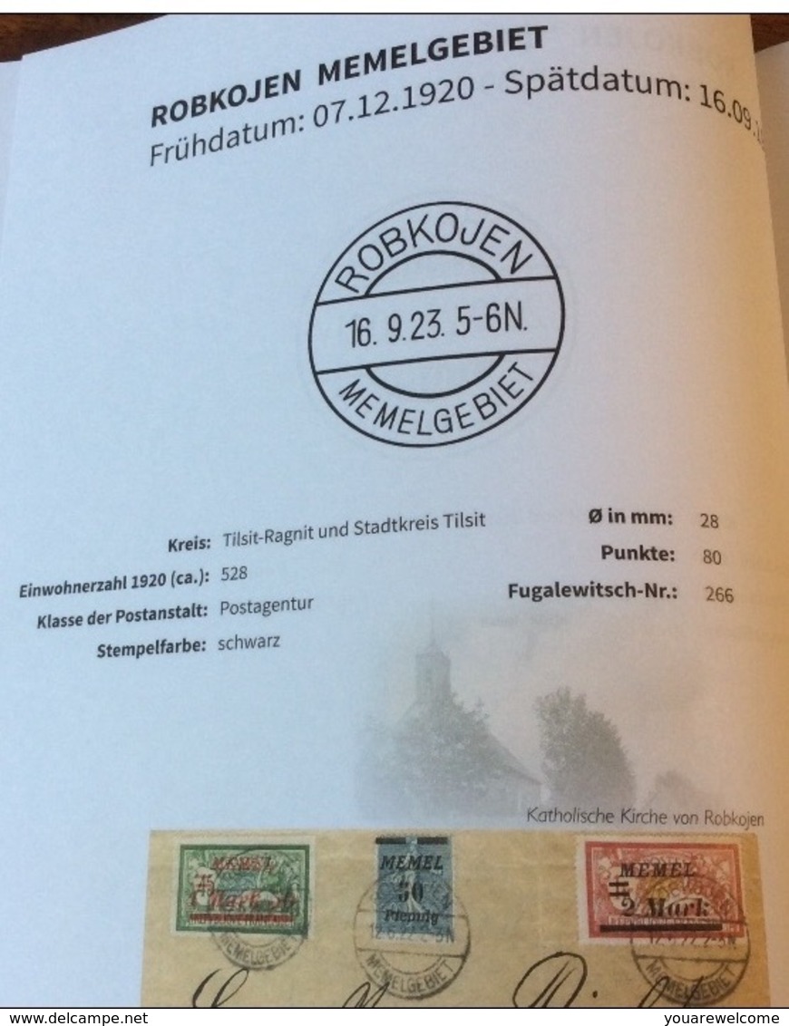 Stempel ROBKOJEN MEMELGEBIET 1922 R! Geprüft BPP (Memel Lithuania Michel 88 Merson - Oblitérés