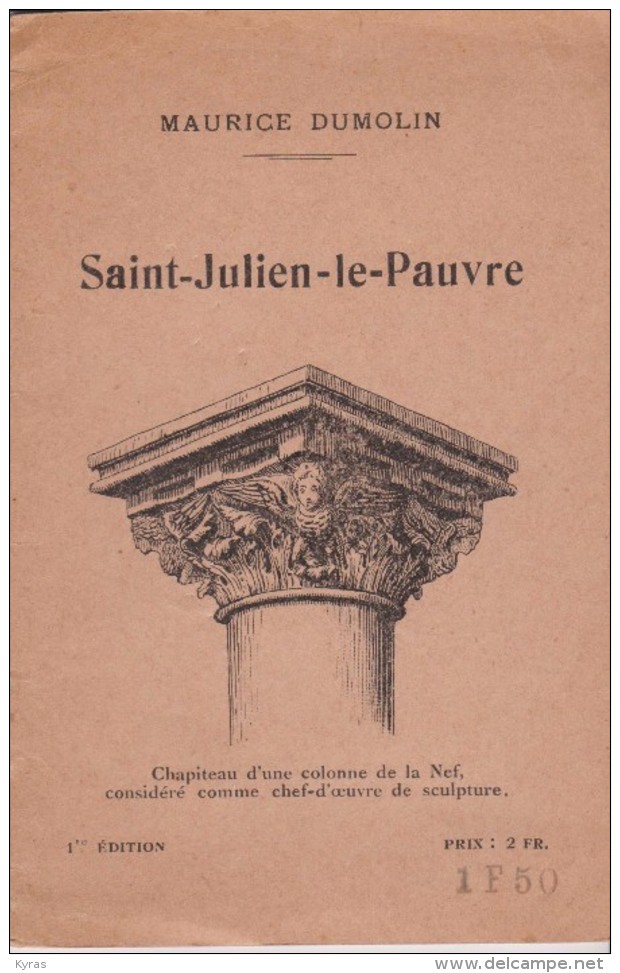 CS /  Guide EGLISE ST JULIEN LE PAUVRE (Paris ) 16p. En 10.5x16 Par Maurice DUMOLIN - Dépliants Touristiques