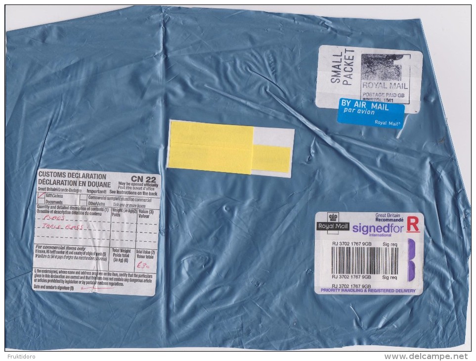 United Kingdom Small Packet - Air Mail - Customs Declaration - Recommandé - Barcode - Variétés, Erreurs & Curiosités