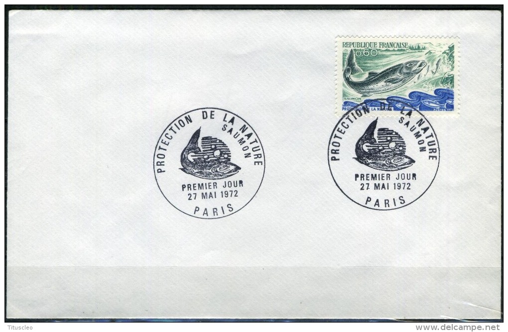 FRANCE 1693 60c Protection De La Nature Cachet 1er Jour Du 27/05/1972 - 1970-1979