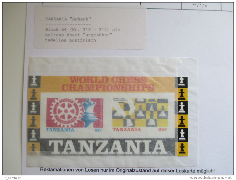 Tansania 11 Blocks Mit Abarten Fehlende Farben / Ungezähnt / Verzähnt! Tolle Stücke ** / MNH. Schach / Queen Elisabeth - Tanzanie (1964-...)