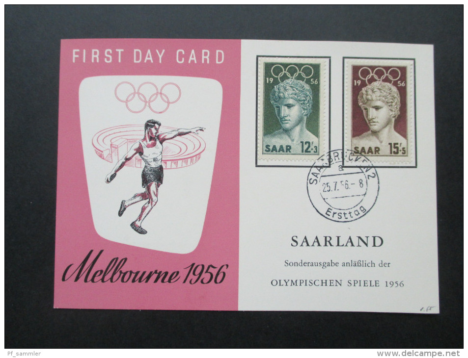 Saarland 1956 / 57 Saarland / Bundesland. FDC / First Day Cards verschiedene Motive! Kleine Sammlung! Ersttag