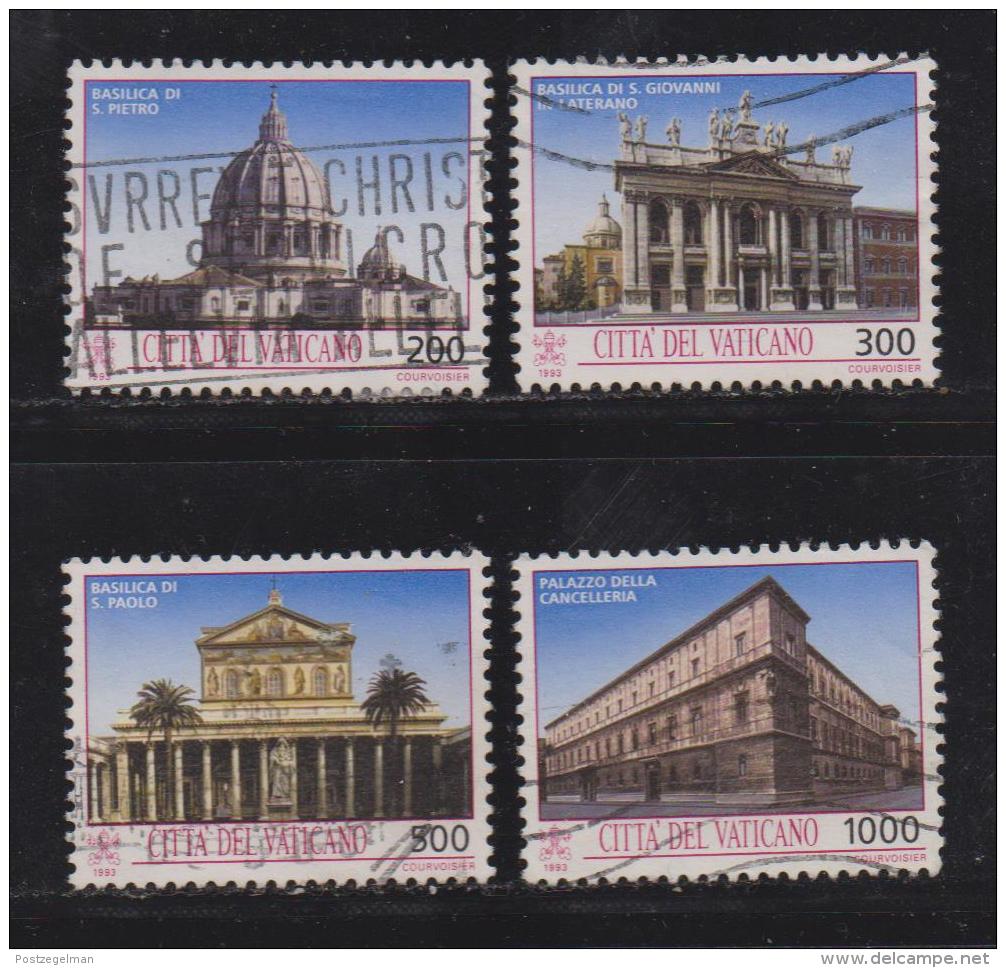 VATICAN, 1993, Used Stamps , Architectural Treasures, 1080=1089,  #4438, 4 Value(s) Only - Used Stamps