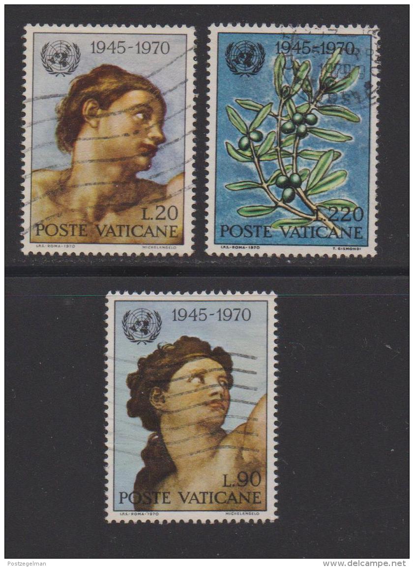 VATICAN, 1970, Used Stamps , Anniversaty Of United Nations, 569-571  #3973, - Used Stamps