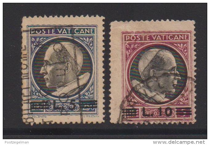 VATICAN, 1945, Used Stamps , Overprints, 121=122, #4155, - Used Stamps