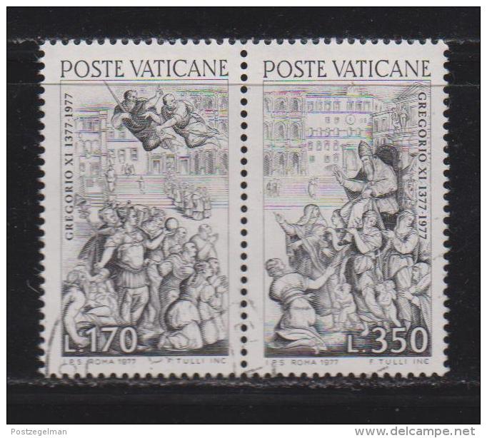 VATICAN, 1977, Used Stamps , Pope Gregor XI, 701-702, #4315,  Complete - Used Stamps