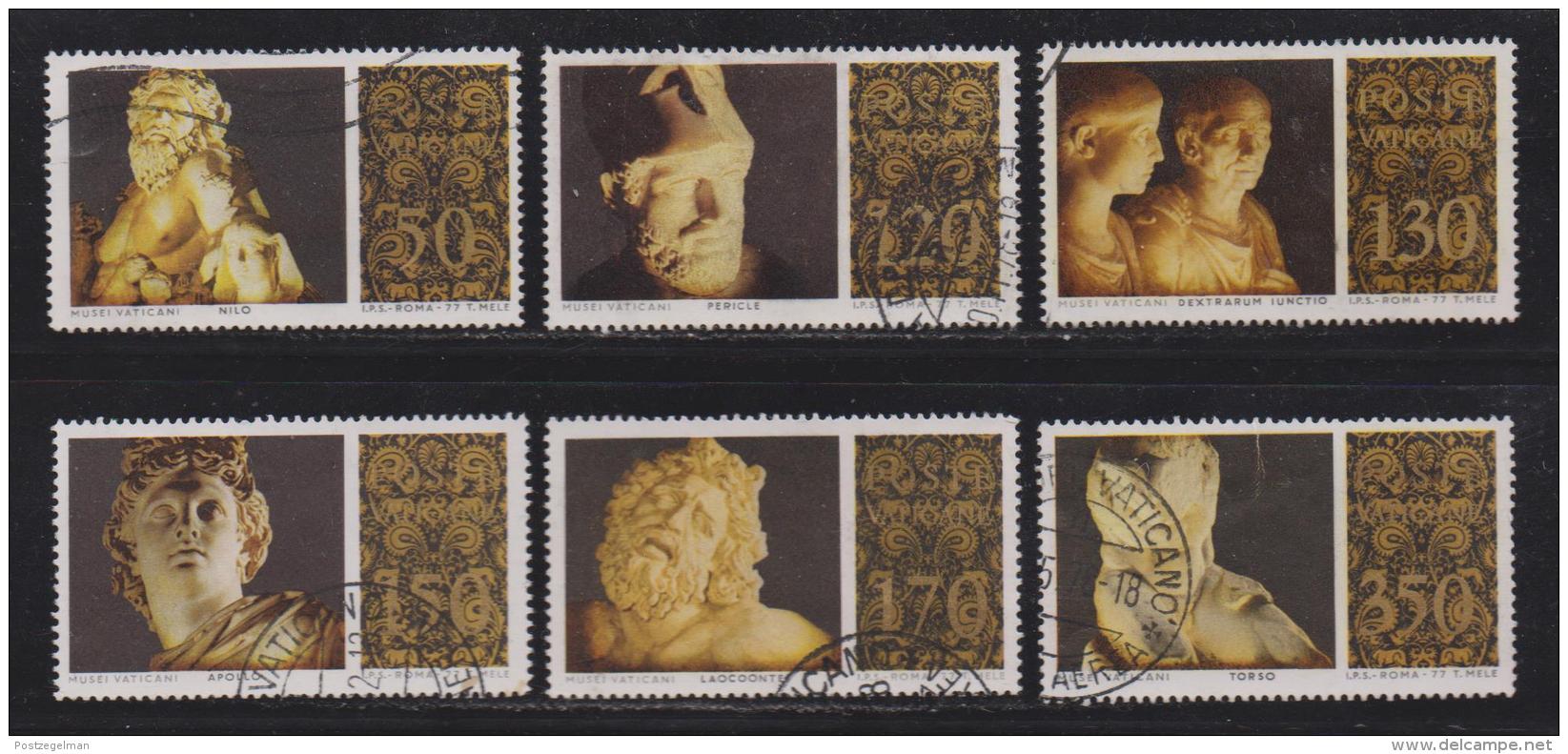 VATICAN, 1977, Used Stamps , Sculptures, 705-710, #4318,  Complete - Used Stamps