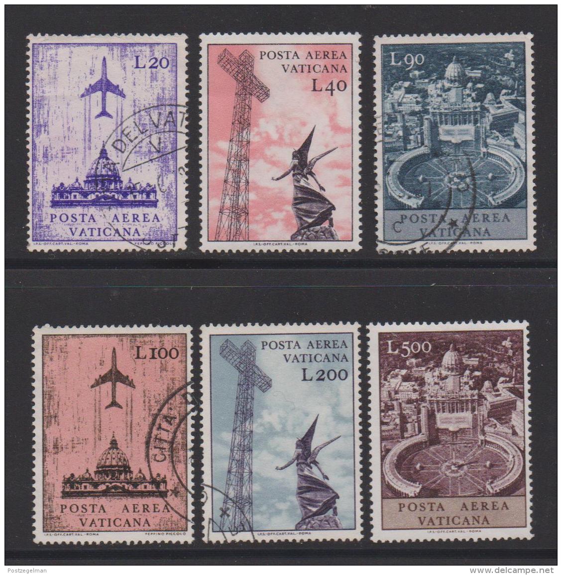 VATICAN, 1967, Mixed Stamps , Jet Airliners Over St. Peter, 517-522, #3936,  Complete - Used Stamps