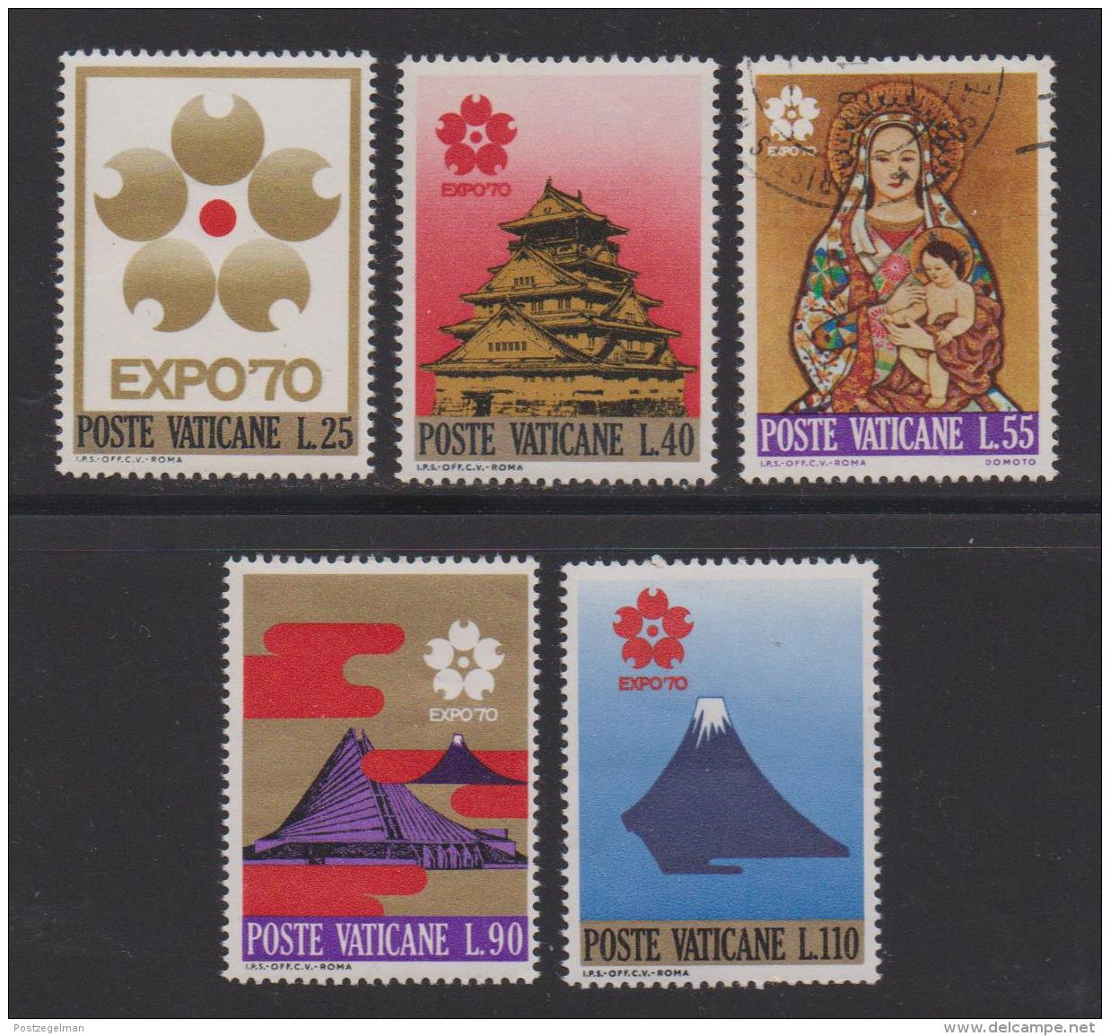 VATICAN, 1970, Mixed Stamps , Expo 70 Emblem, 556-560, #3962,  Complete - Used Stamps