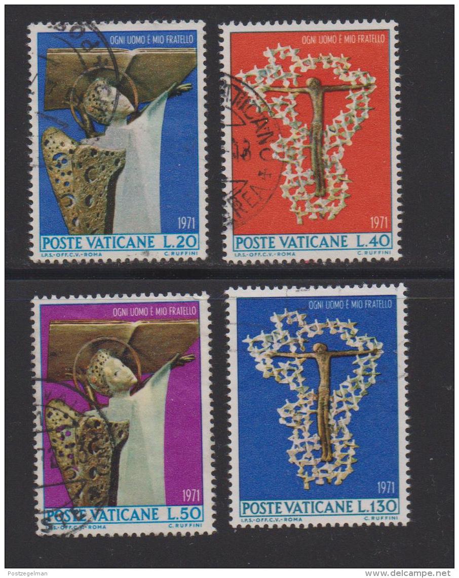 VATICAN, 1971, Mixed Stamps , Racial Equality Year, 577-580, #3977  Complete - Used Stamps