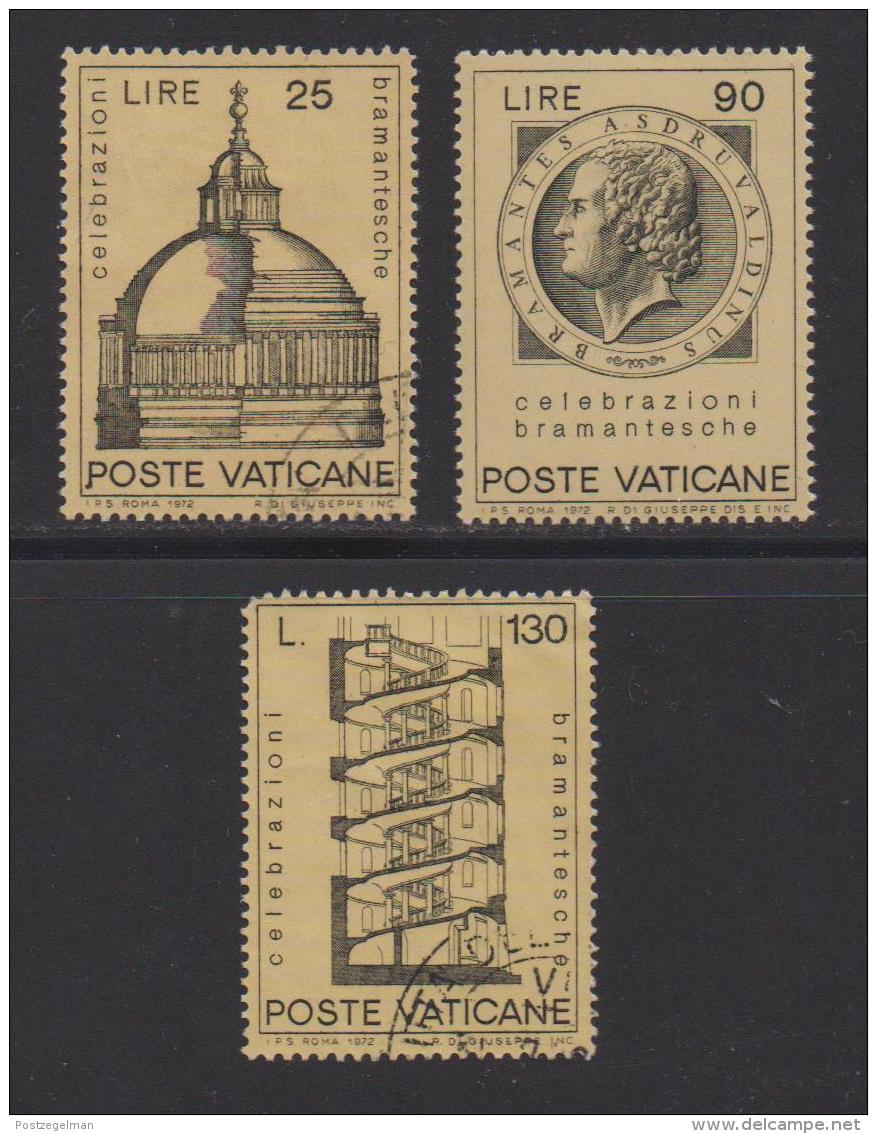 VATICAN, 1972, Mixed Stamps , Bramante Celebrations, 596-598, #3983 Complete - Used Stamps