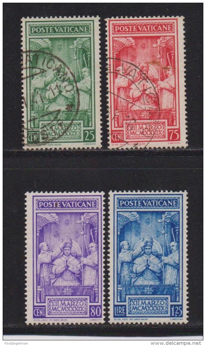 VATICAN, 1939, Mixed Stamps , Coronation Pope Pius XII, 80-83, #4084,complete - Used Stamps