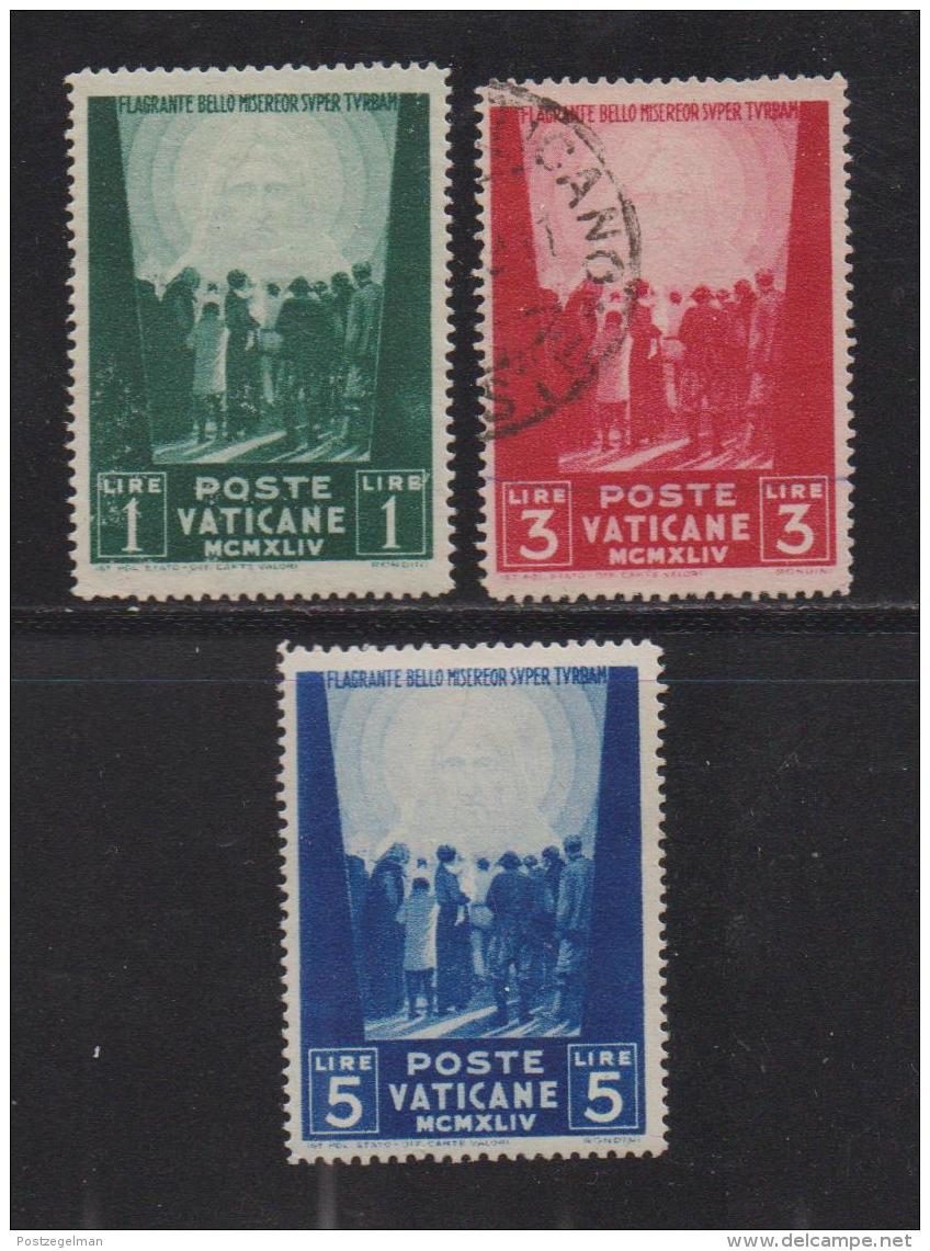 VATICAN, 1944, Mixed Stamps , Prisoners Of War, 96-98, #4132,  Complete - Used Stamps