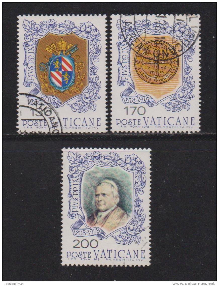 VATICAN, 1978, Mixed Stamps , Pope Pius IX, 720-722, #4324, Complete - Used Stamps