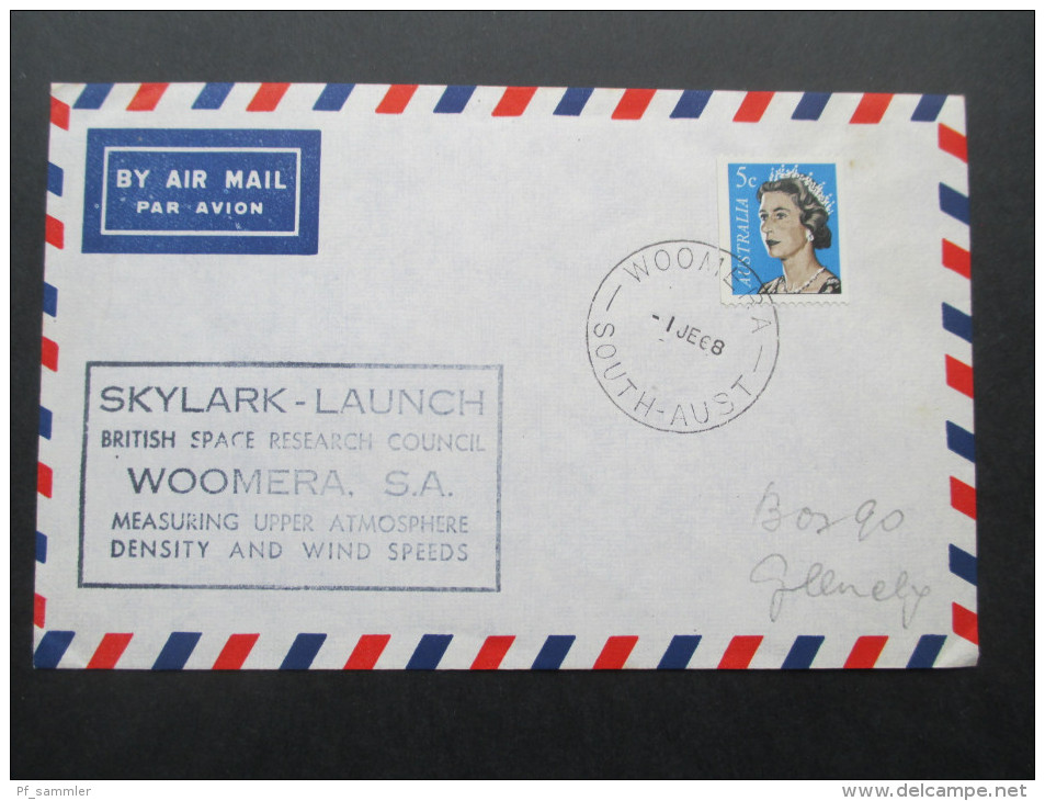 Australien 1968 Skylark Launch British Space Research Council Woomera S.A. 2 Belege. Sonderstempel - Ozeanien