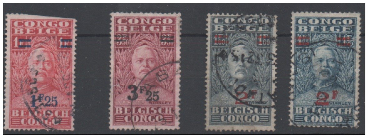 CONGO Belge - 1931 - COB 163, 164, 165, 167 Oblitéré - Oblitérés