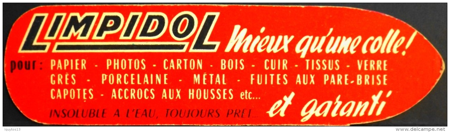 CARTON PUBLICITAIRE Pour La Colle " LIMPIDOL " Parfait état - Farben & Werkzeuge