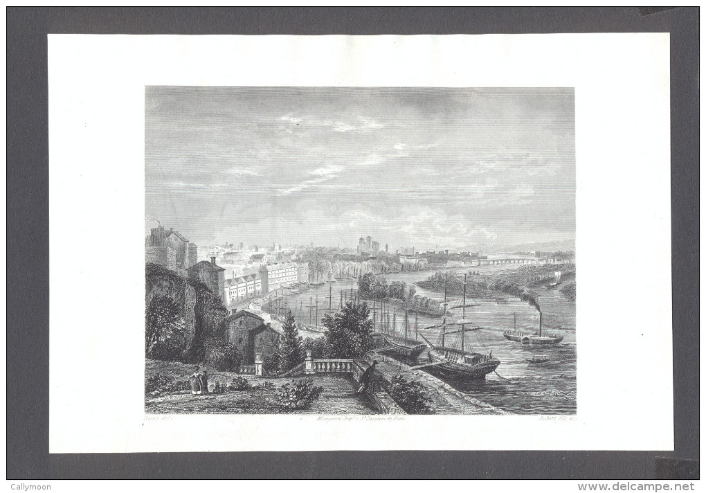 Ancienne Gravure : Le Port De Nante. - Estampes & Gravures