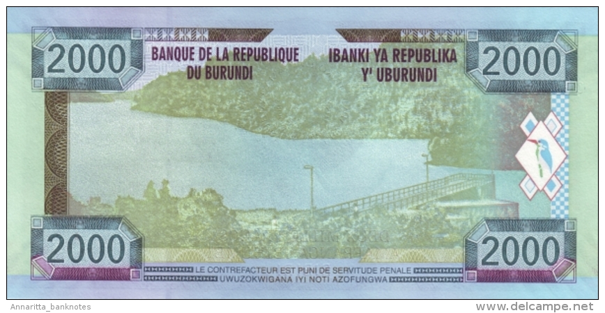 BURUNDI 2000 FRANCS 2008 (2009) P-47a UNC  [BI234a] - Burundi