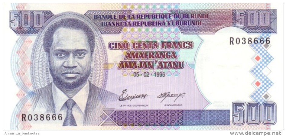 Burundi (BRB) 500 Francs 1995 UNC Cat No. P-37A / BI224a - Burundi