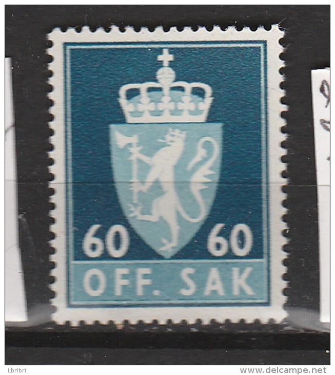 NORVÈGE N°SERVICE N° 80  60 O  BLEU FONCE ET BLEU CLAIR NEUF SANS CHARNIERE - Nuovi