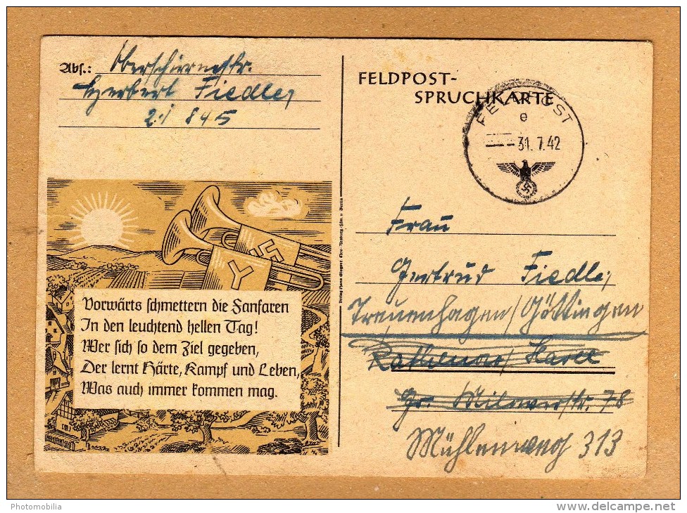 Original Propaganda Feldpostkarte Wehrmacht ,Feldpost 1942 - Guerra 1939-45