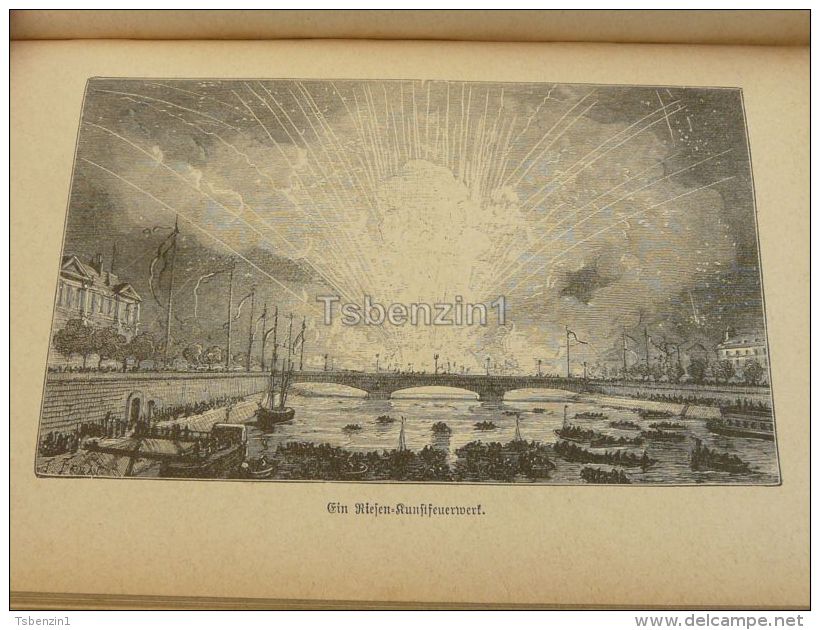 Feuerwerk Fireworks Engraving Print 1895 - Prints & Engravings