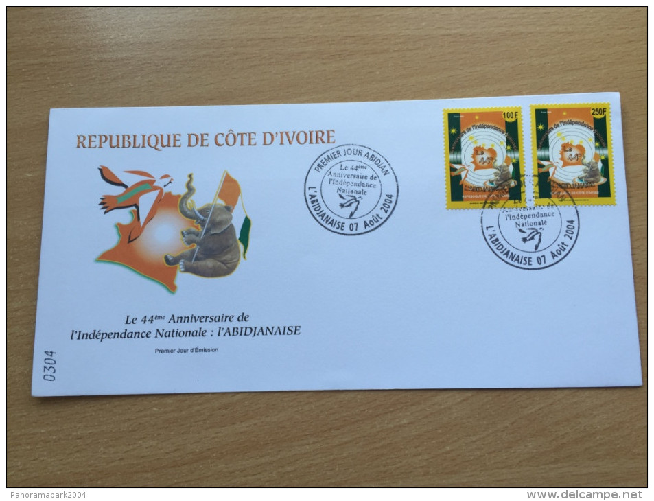 Côte D´Ivoire Ivory Coast Elfenbeinküste 2004 FDC Indépendance Elephant Elefant Fauna Unabhängigkeit 1314 - 1315 - Côte D'Ivoire (1960-...)