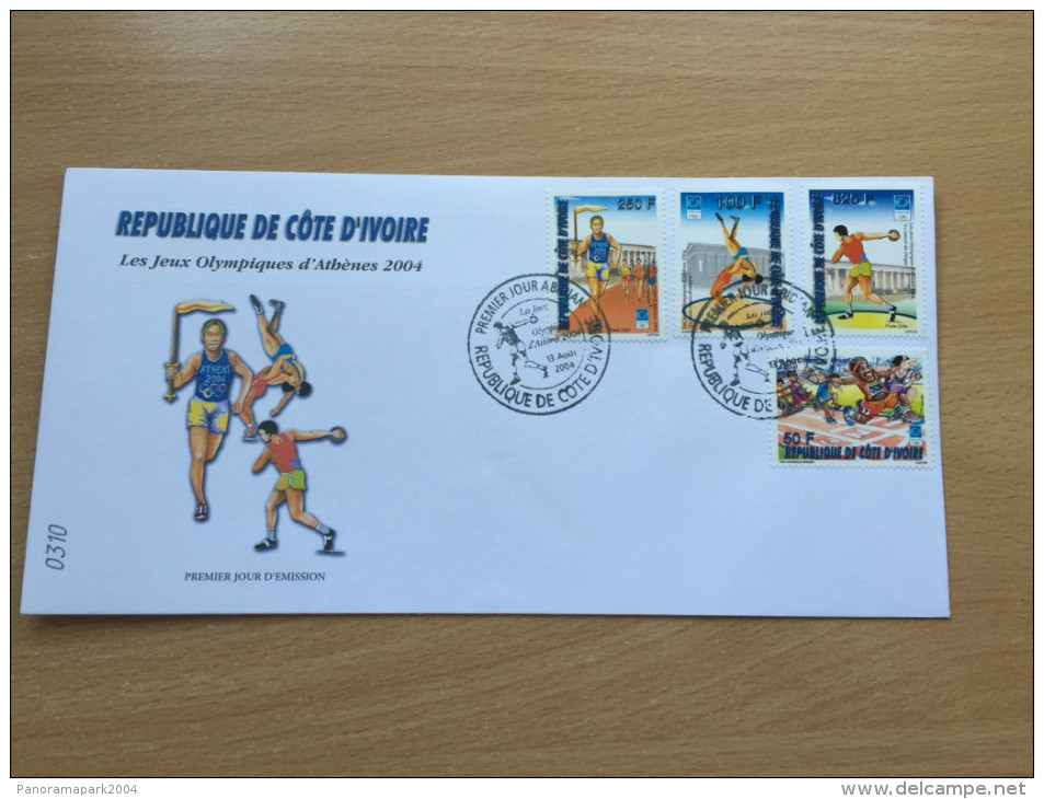 Côte D´Ivoire Ivory Coast Elfenbeinküste 2004 FDC Olympic Games Jeux Olympiques Athènes Athen Athens 1316 - 1319 - Costa De Marfil (1960-...)