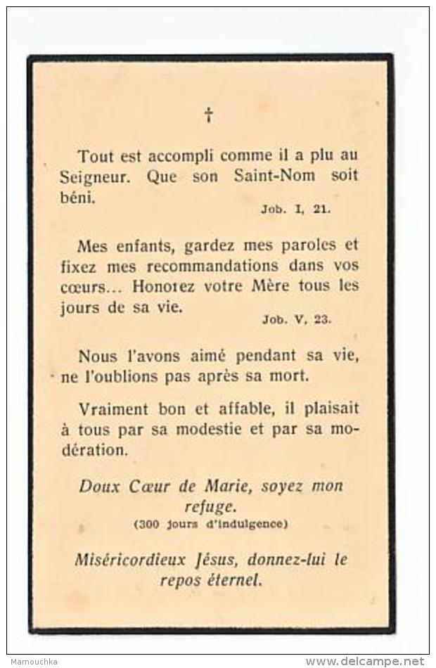 Décès Louis WASTIAU époux Marie Van Tilborgh Braine-le-Comte 1859 -1936 - Images Religieuses