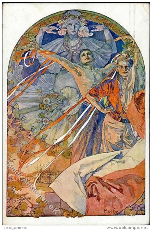 Mucha, A. Jugendstil Künstlerkarte I-II (Eckbug) Art Nouveau - Unclassified